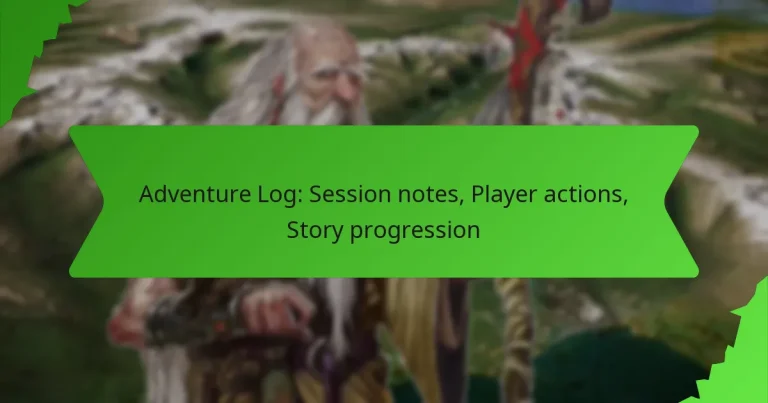 Adventure Log: Session notes, Player actions, Story progression