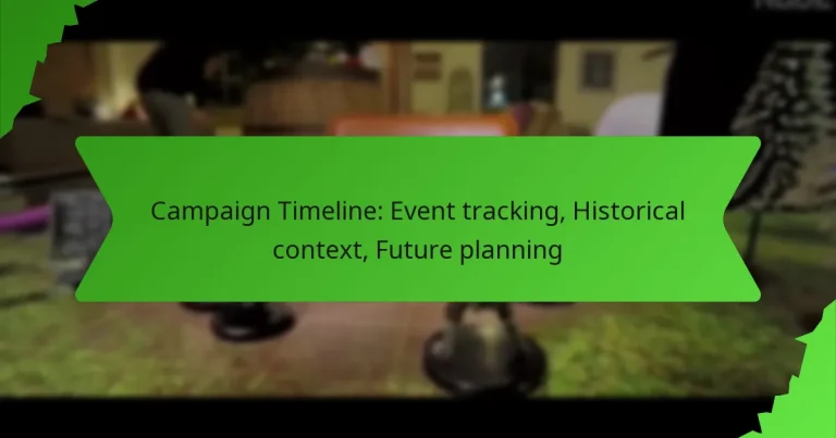 Campaign Timeline: Event tracking, Historical context, Future planning