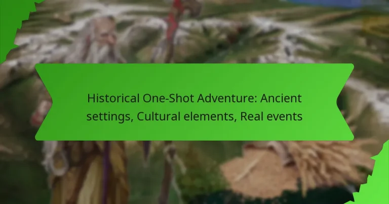Historical One-Shot Adventure: Ancient settings, Cultural elements, Real events