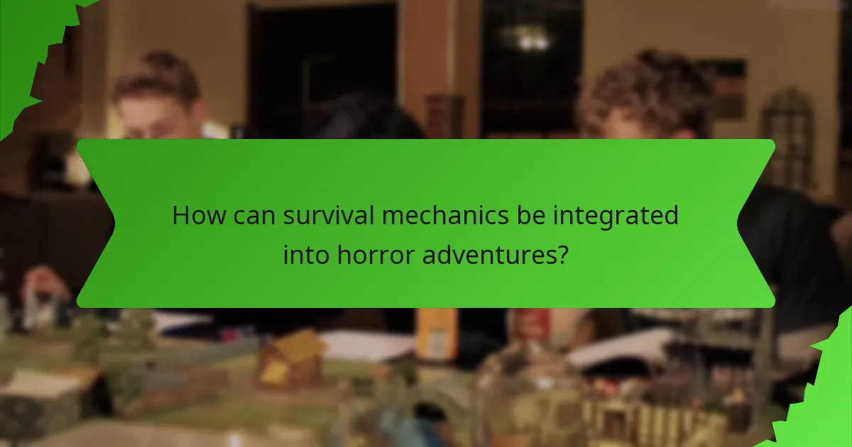 How can survival mechanics be integrated into horror adventures?