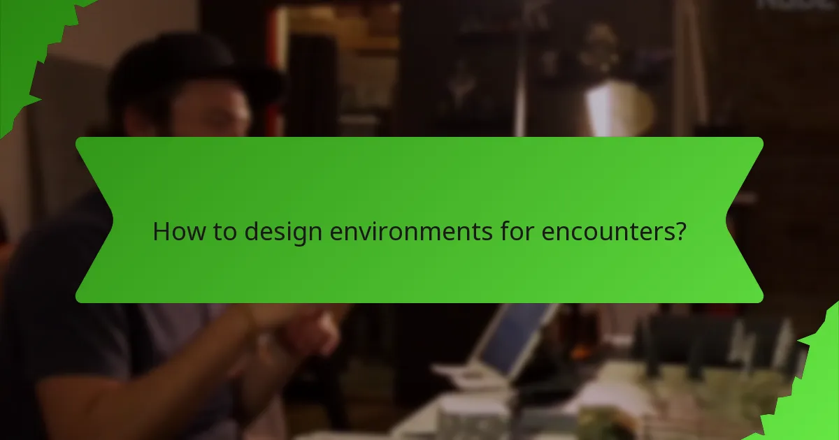 How to design environments for encounters?