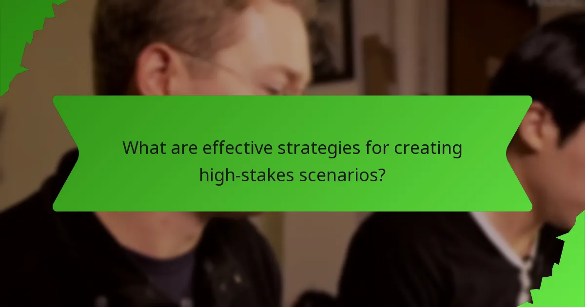 What are effective strategies for creating high-stakes scenarios?