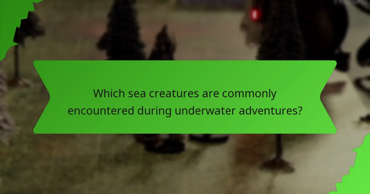 Which sea creatures are commonly encountered during underwater adventures?